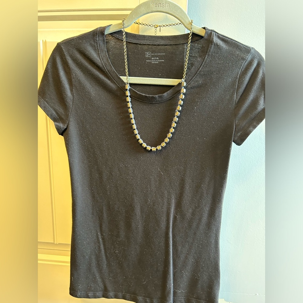 Millet mixed media necklace with rhinestones
